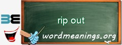 WordMeaning blackboard for rip out